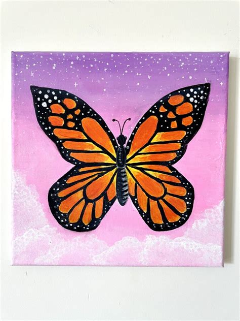 easy butterfly canvas painting|printable butterfly painting instructions.